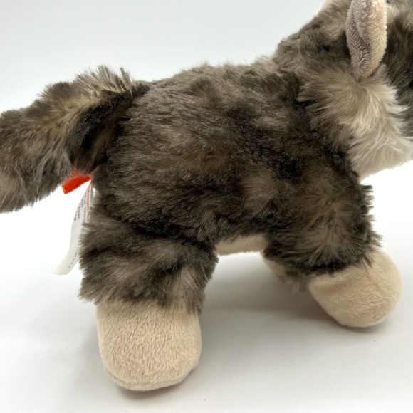 Wild Republic Timber Wolf Cub Stuffed Plush Animal 8 inch Long Grey and Tan CUTE - Picture 4 of 9